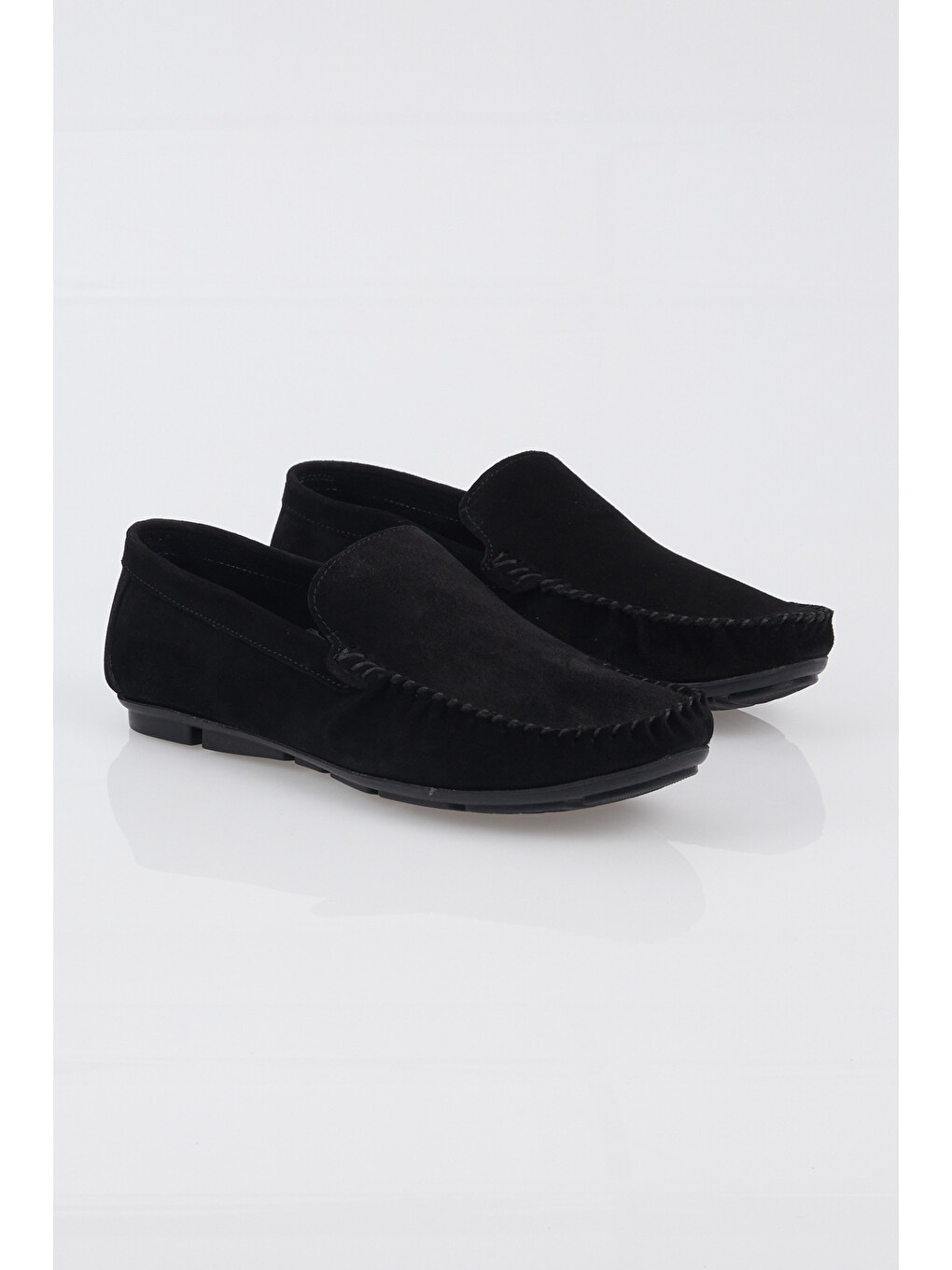 Erkek Siyah Rahat Kalıp Hakiki Deri Süet Loafer-3