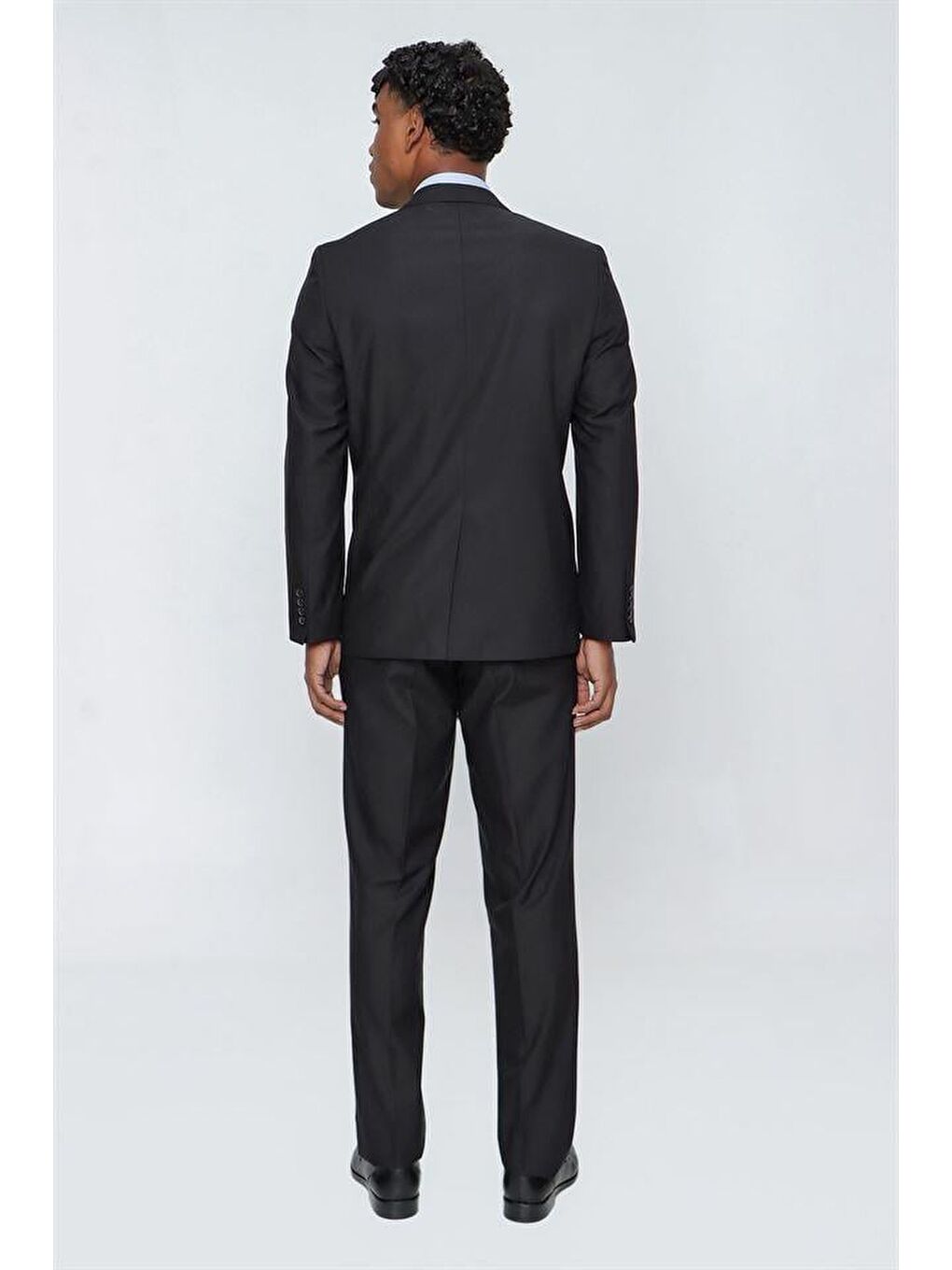 Siyah Gabardin Mono Yaka Astarlı 6 Drop Comfort Fit Rahat Kesim Takım Elbise 1001225010-3