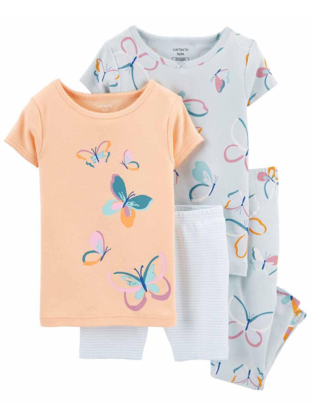 Carter's Karışık Kız Bebek Kelebek Desenli Pijama Seti 4'lü Paket