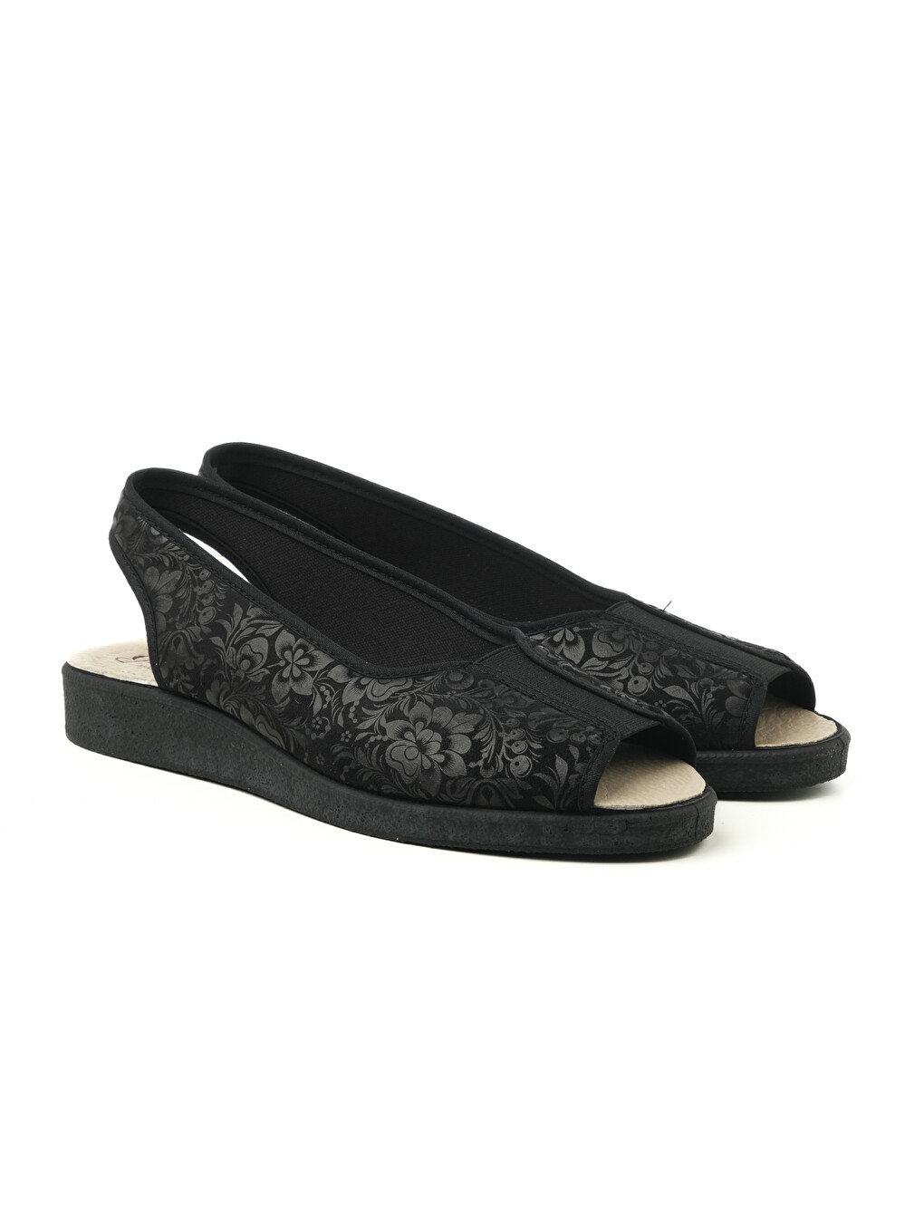 Siyah Kadın Sandalet 983 STRETCH WOMEN'S FOOTWEAR Black-2