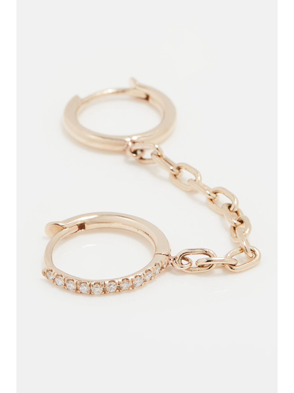 Sarı Zincirli Tek Kulak Halka Küpe