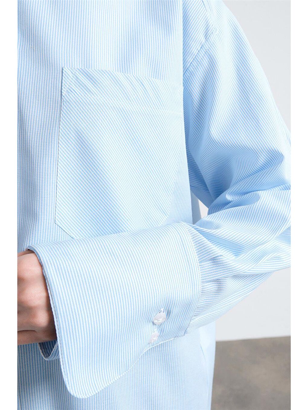 Mavi Çizgili Gömlek Ort3440-4