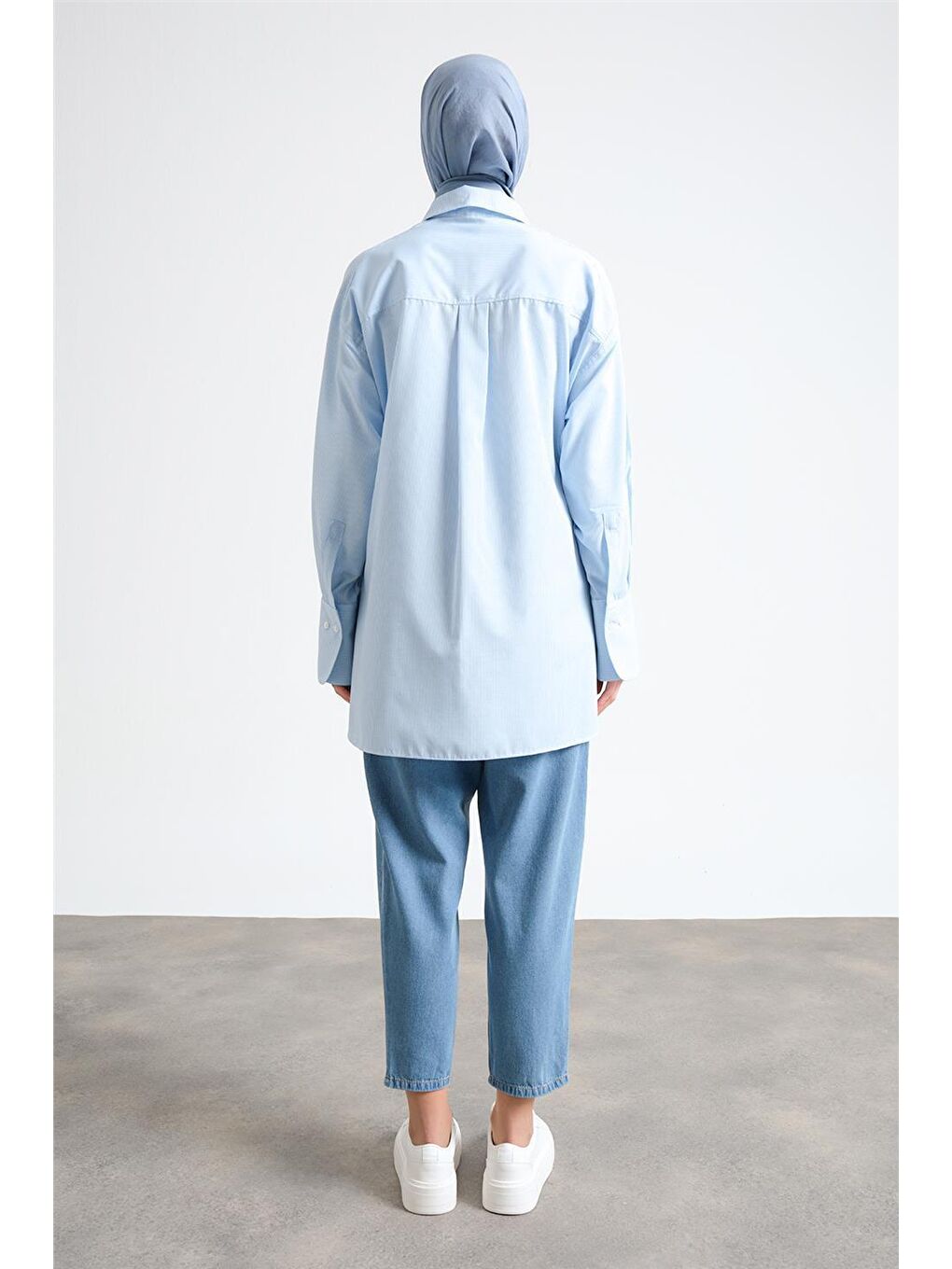 Mavi Çizgili Gömlek Ort3440-5