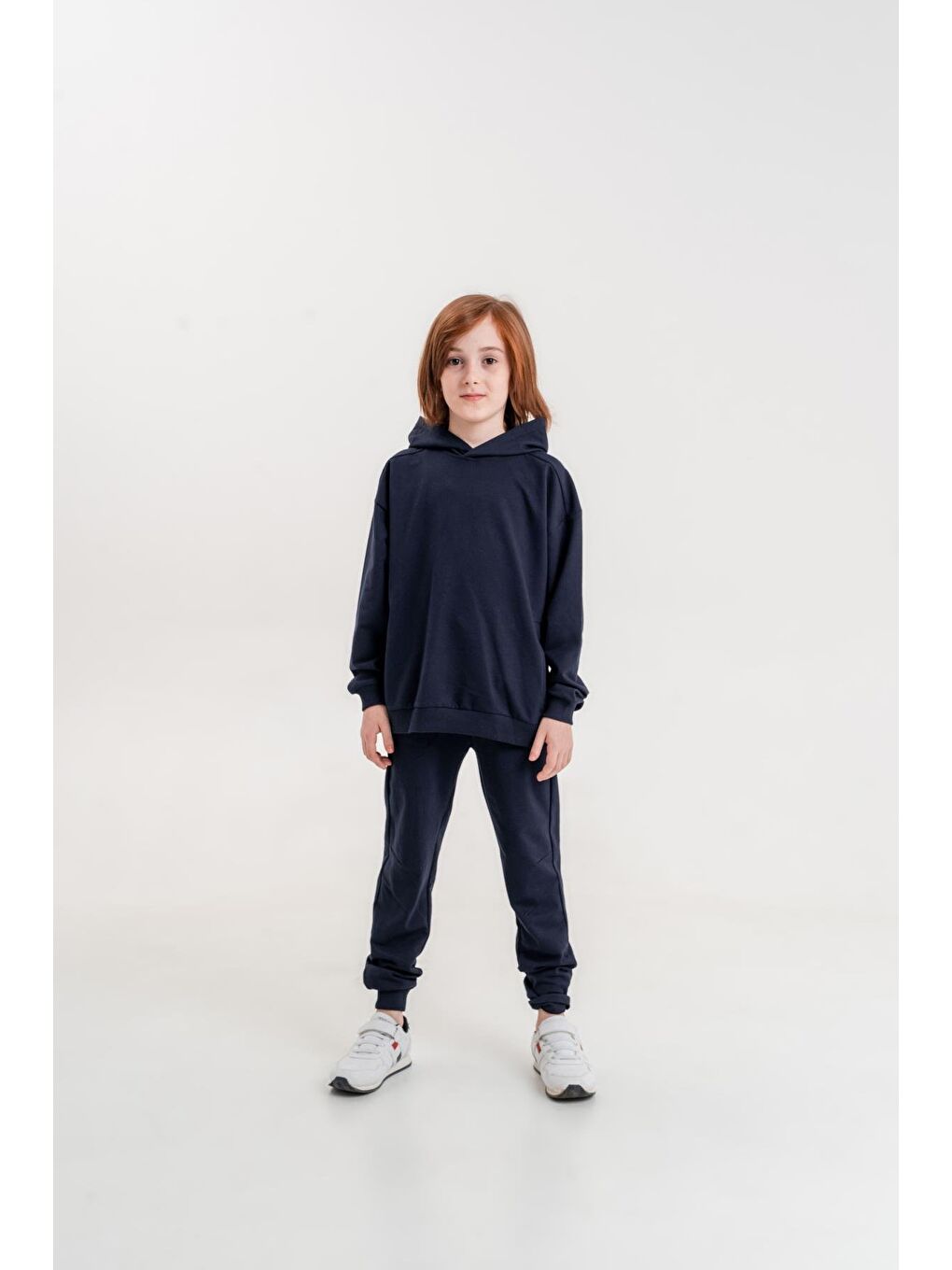 Mışıl Kids Lacivert Basic Kapüşonlu Sweatshirt Eşofman Takımı