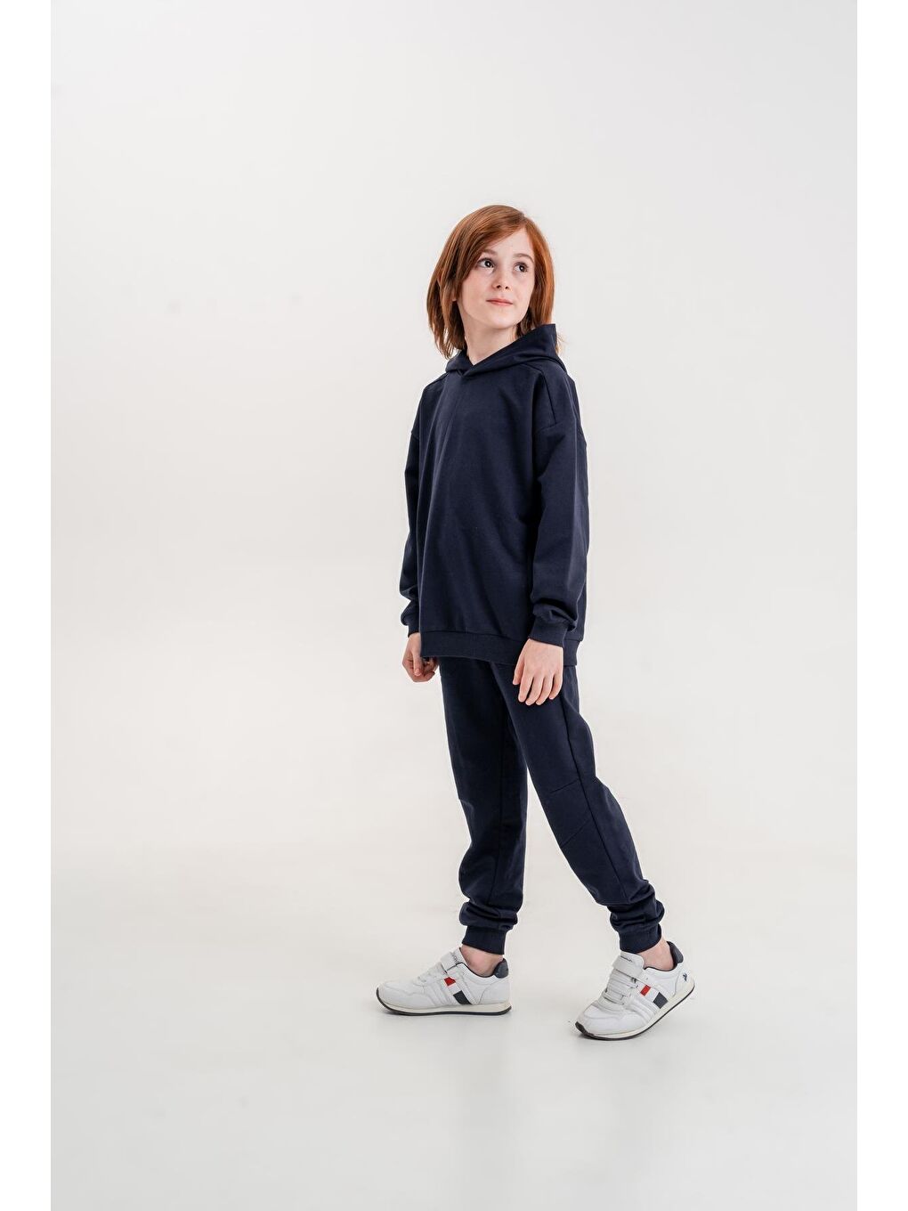 Mışıl Kids Lacivert Basic Kapüşonlu Sweatshirt Eşofman Takımı - 2