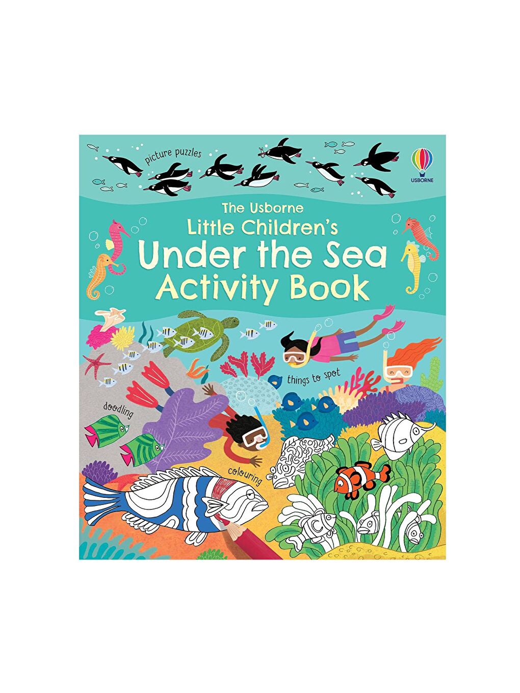 The Usborne Beyaz-Renklibaskı USB - Little Childrens Under The Sea Activity Book