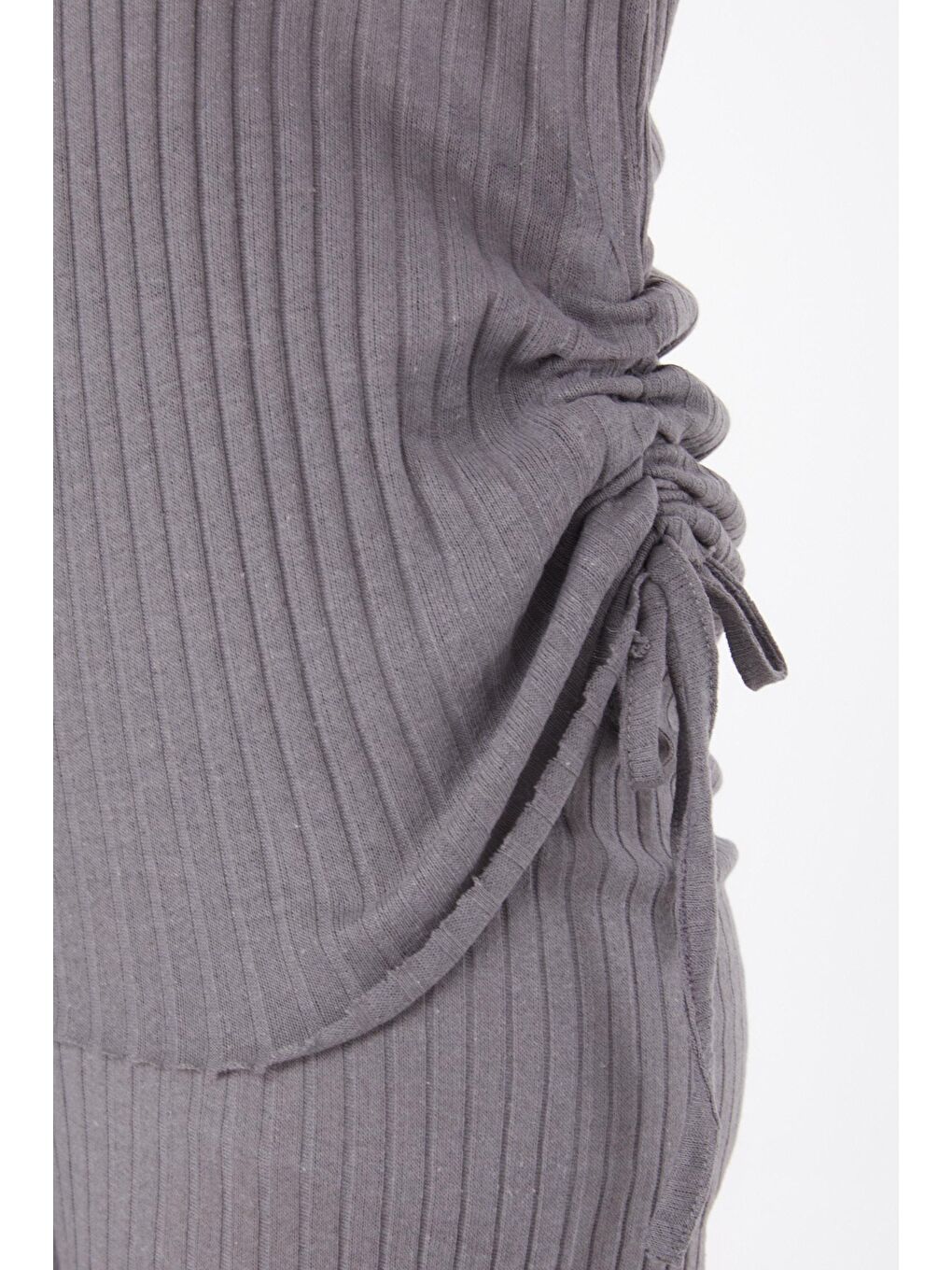 Bisiklet Yaka Kadın Antrasit Yanları Bağcıklı İkili Takım - 25839-3