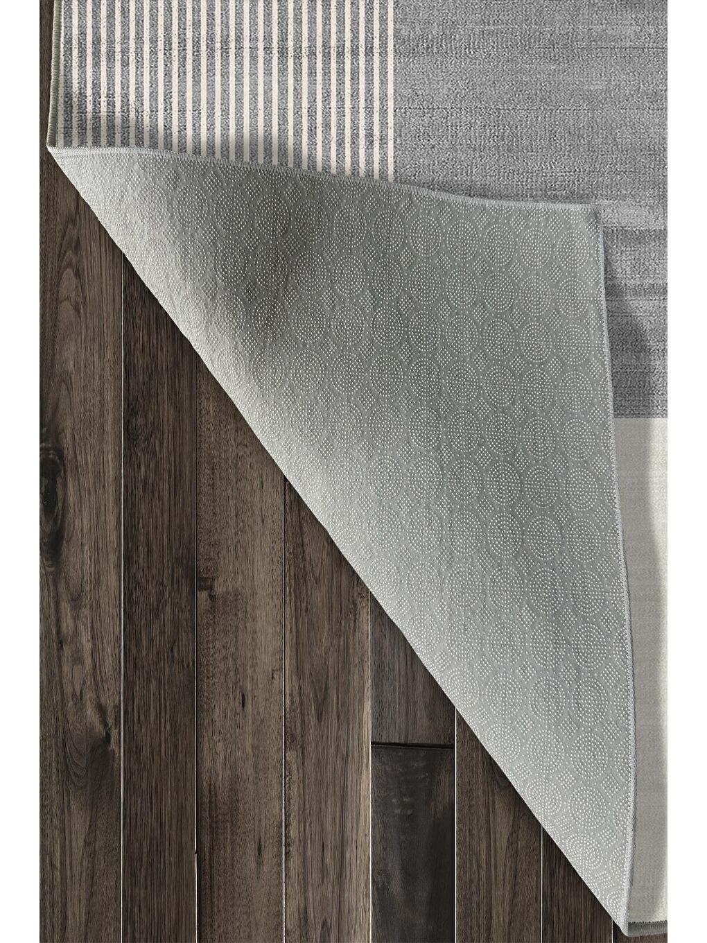 Gri Özel Tasarım, Kaymaz Taban, İnce, Yıkanabilir, Modern Halı WOOKECE1478 180x280-6