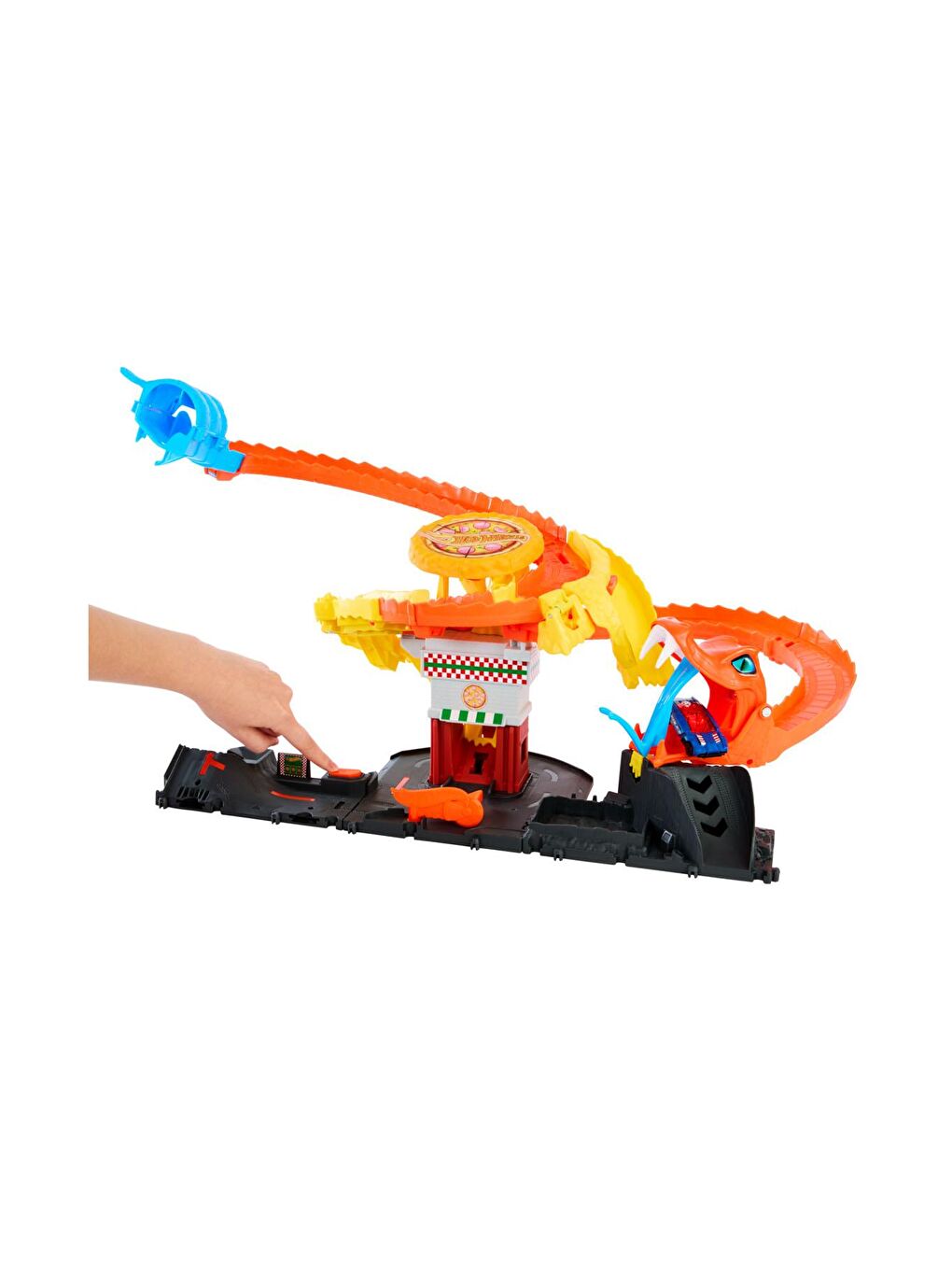 Hot Wheels Beyaz-Renklibaskı Pizza Dükkanında Kobra Macerası Oyun Seti HTN81 - 3