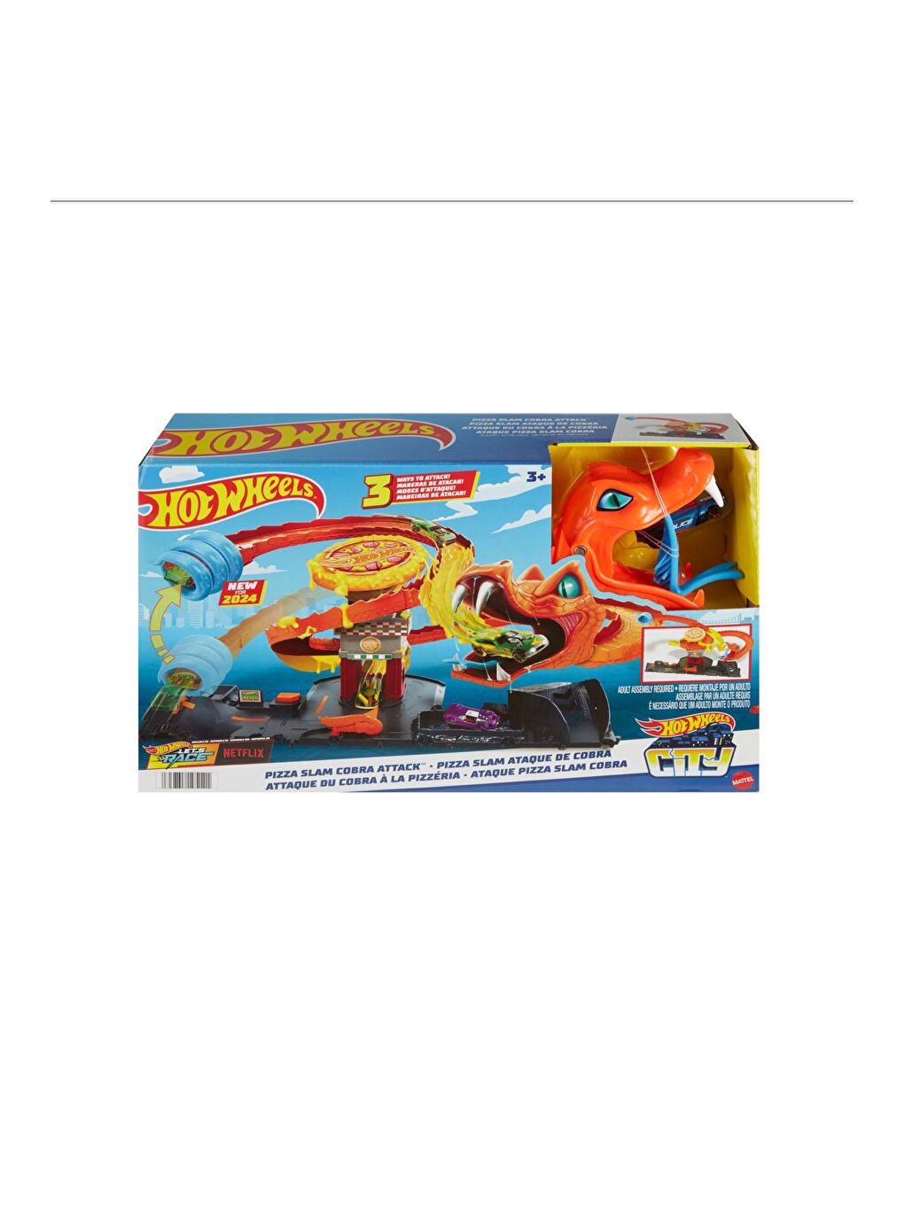 Hot Wheels Beyaz-Renklibaskı Pizza Dükkanında Kobra Macerası Oyun Seti HTN81 - 4