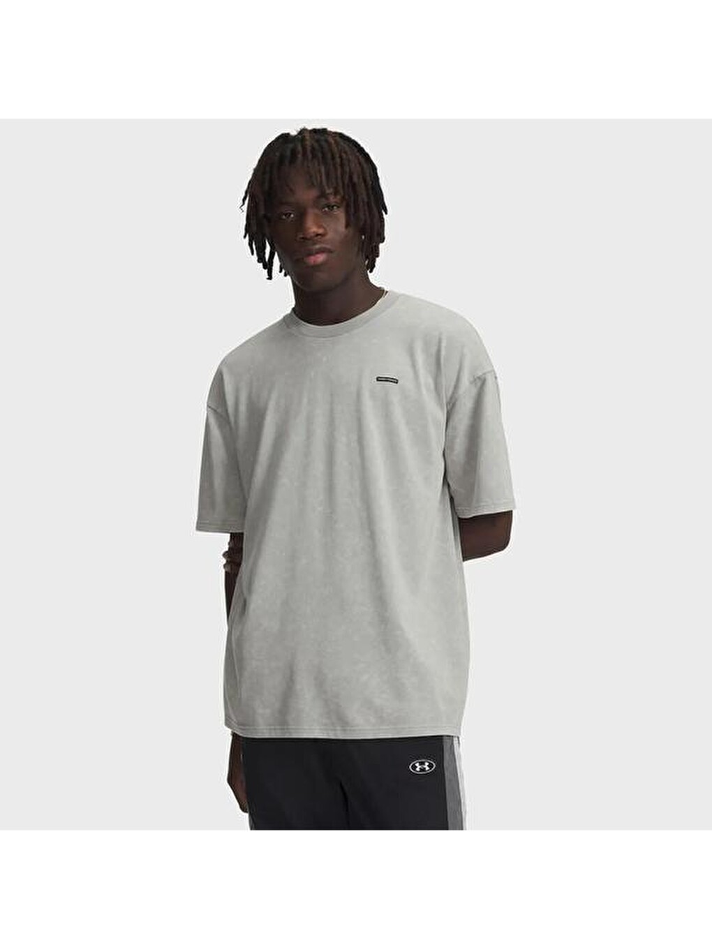 Heavyweight Oversized Logo Wash Erkek Gri Tişört