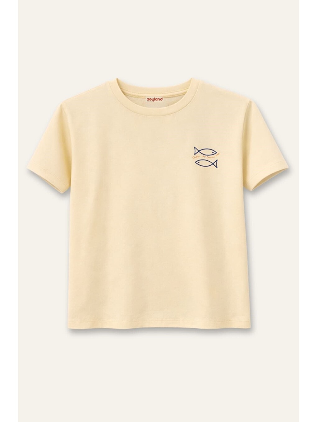 Ekru Erkek Çocuk Tshirt - Krem-2