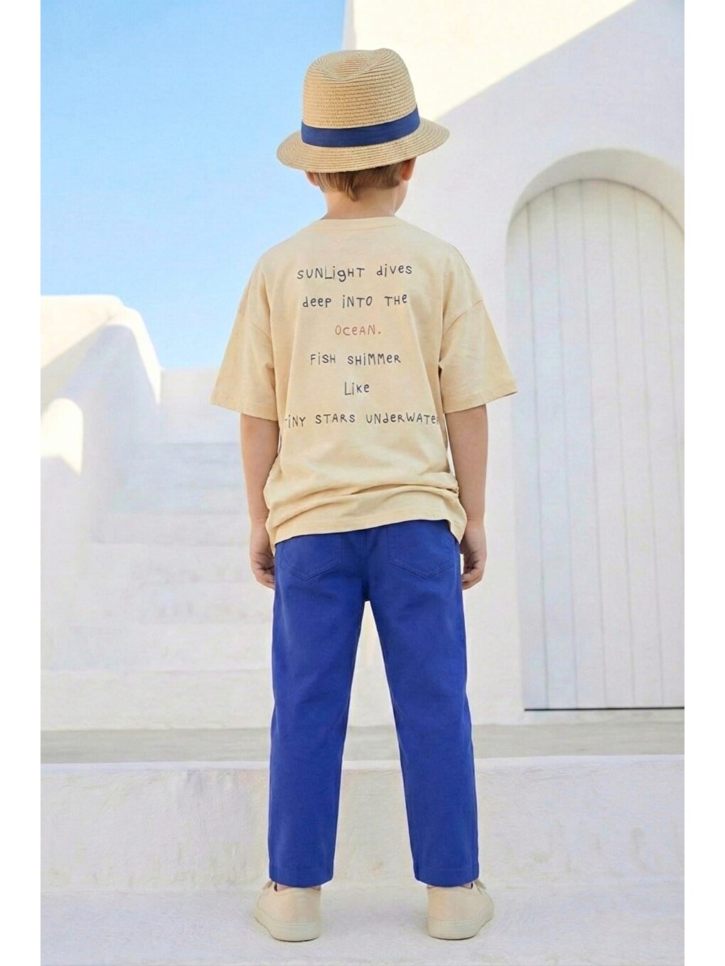 Ekru Erkek Çocuk Tshirt - Krem-3