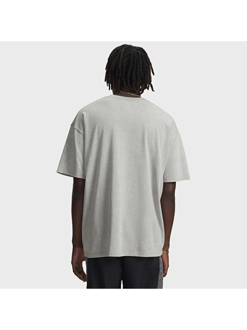 Heavyweight Oversized Logo Wash Erkek Gri Tişört-1
