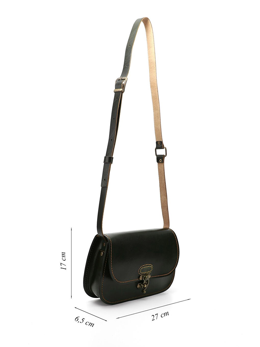 Kadın KOYU HAKİ Vaketa Hakiki Deri Omuz ve Postacı Çantası-1