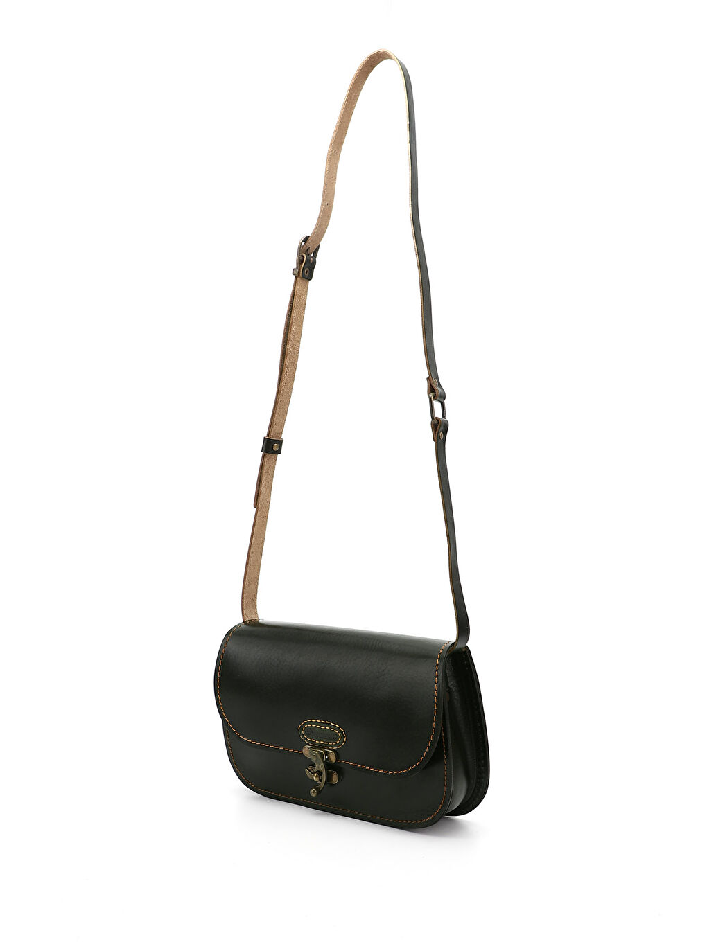 Kadın KOYU HAKİ Vaketa Hakiki Deri Omuz ve Postacı Çantası-2