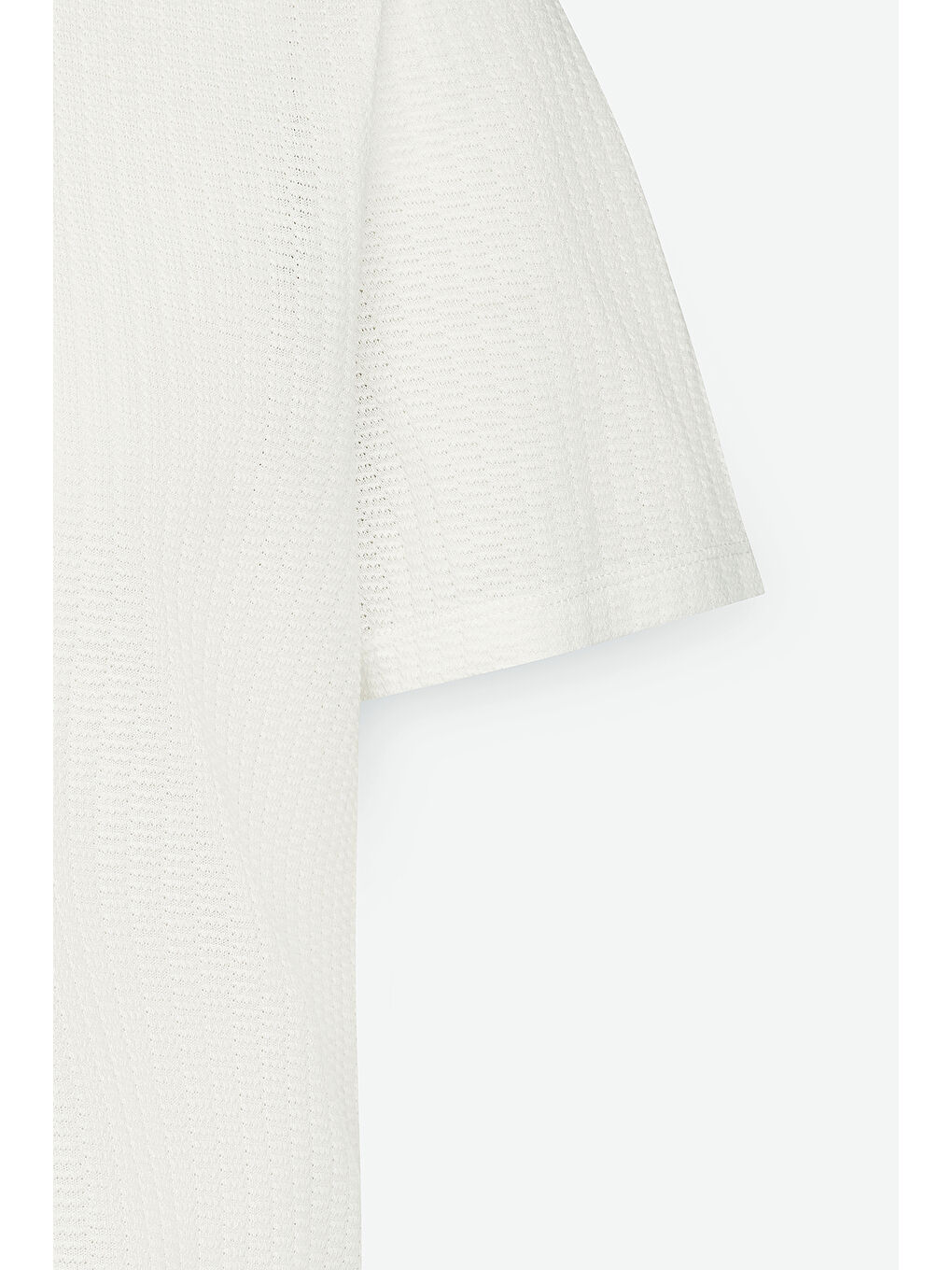 Erkek Beyaz Slim Fit Dar Kesim %100 Pamuk Armürlü Bisiklet Yaka Tişört-7