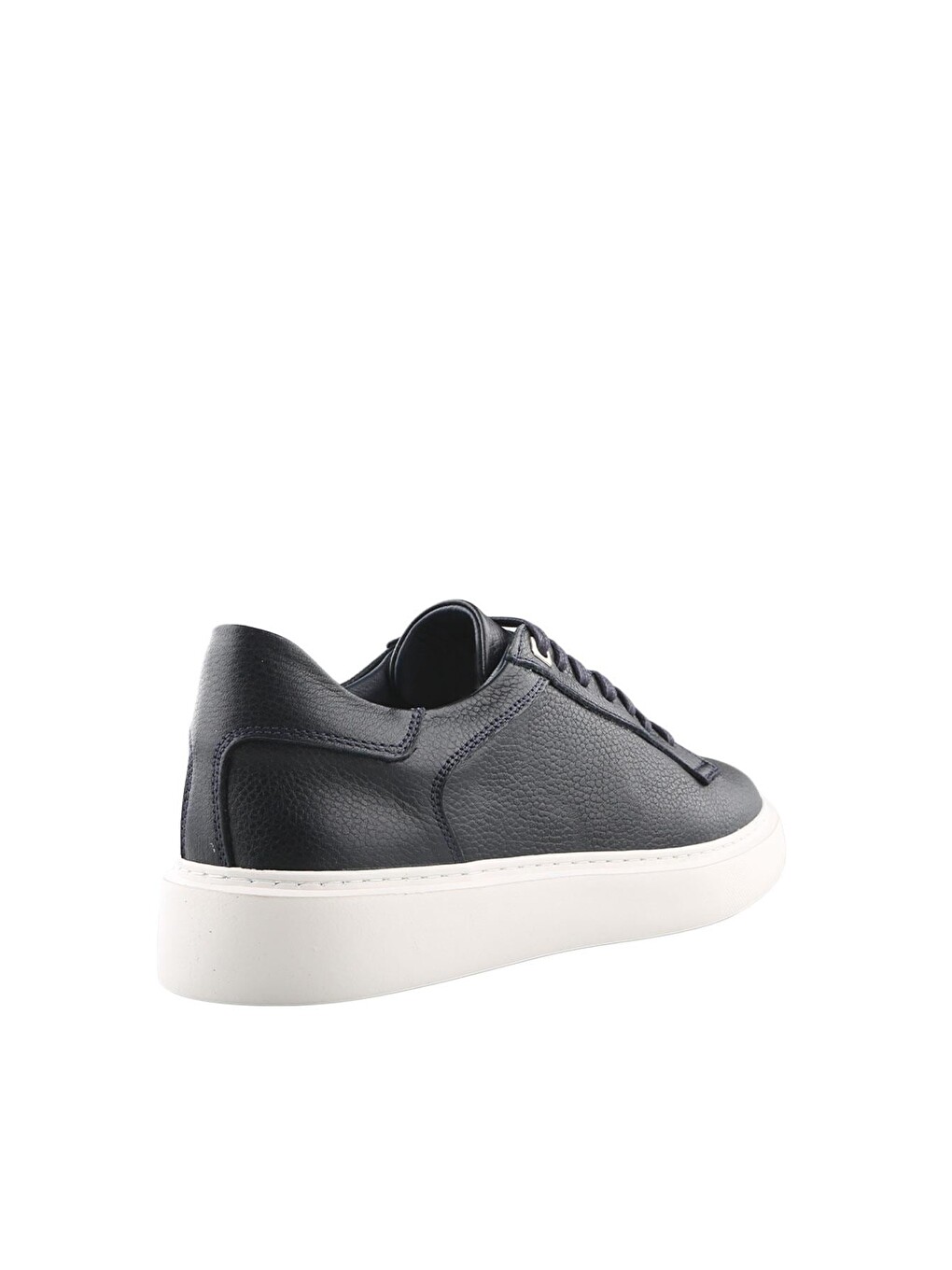 Lacivert %100 Deri Bağcıklı Günlük Sneaker Ayakkabı-1