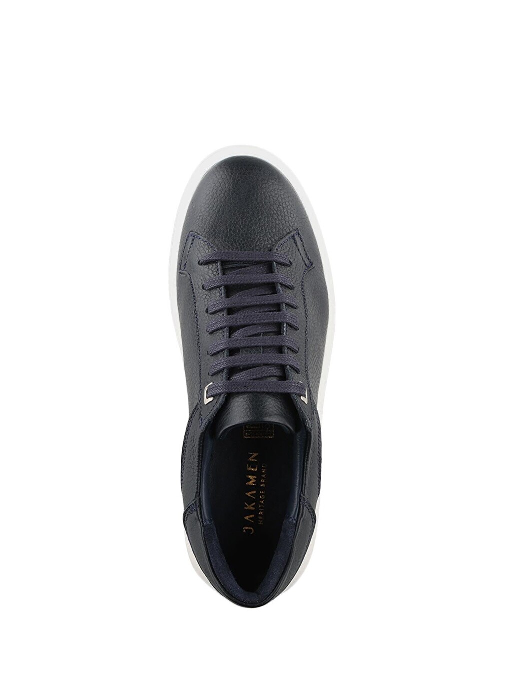 Lacivert %100 Deri Bağcıklı Günlük Sneaker Ayakkabı-4