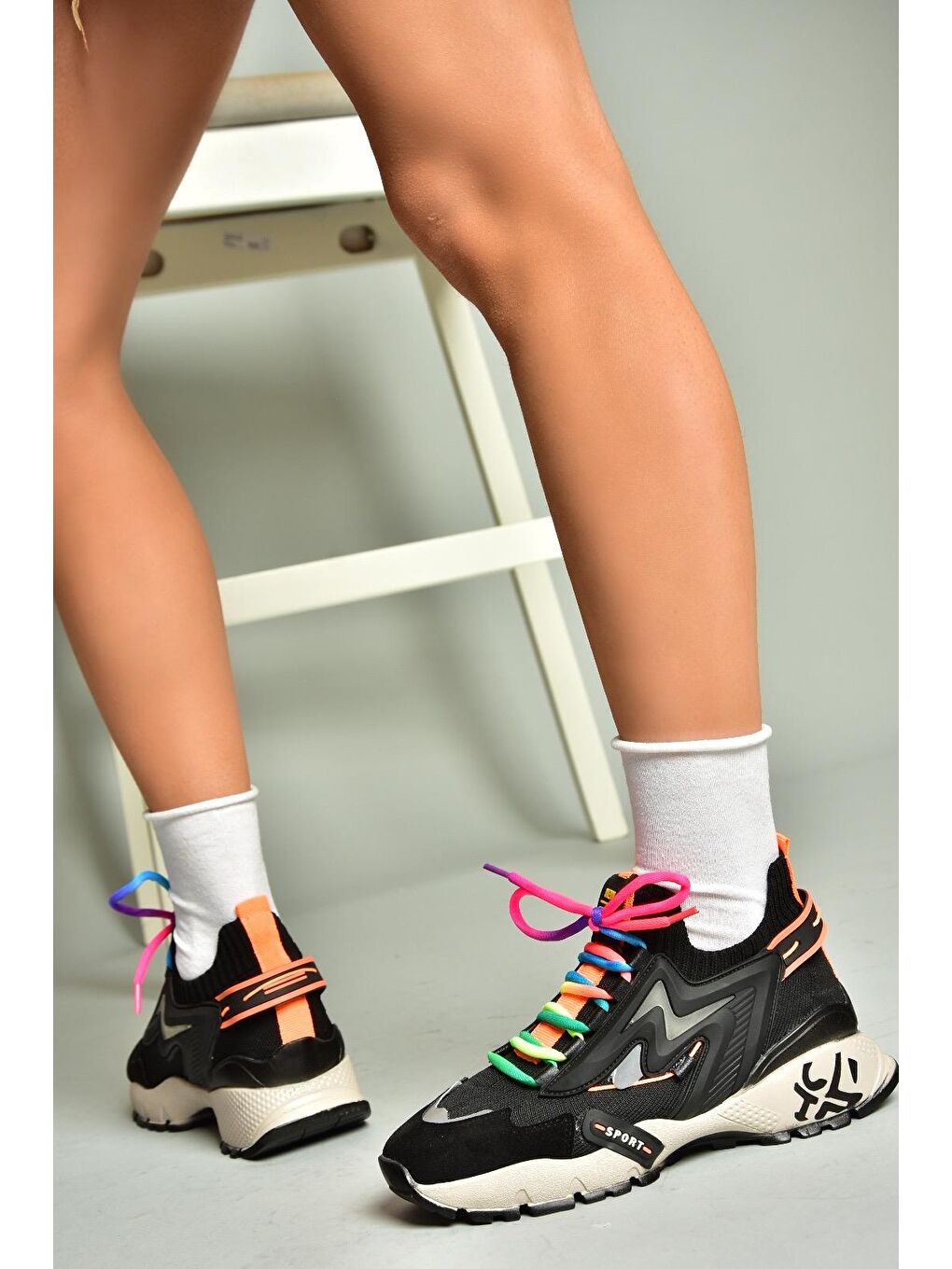 U6026025 Siyah Kadın Sneakers-5