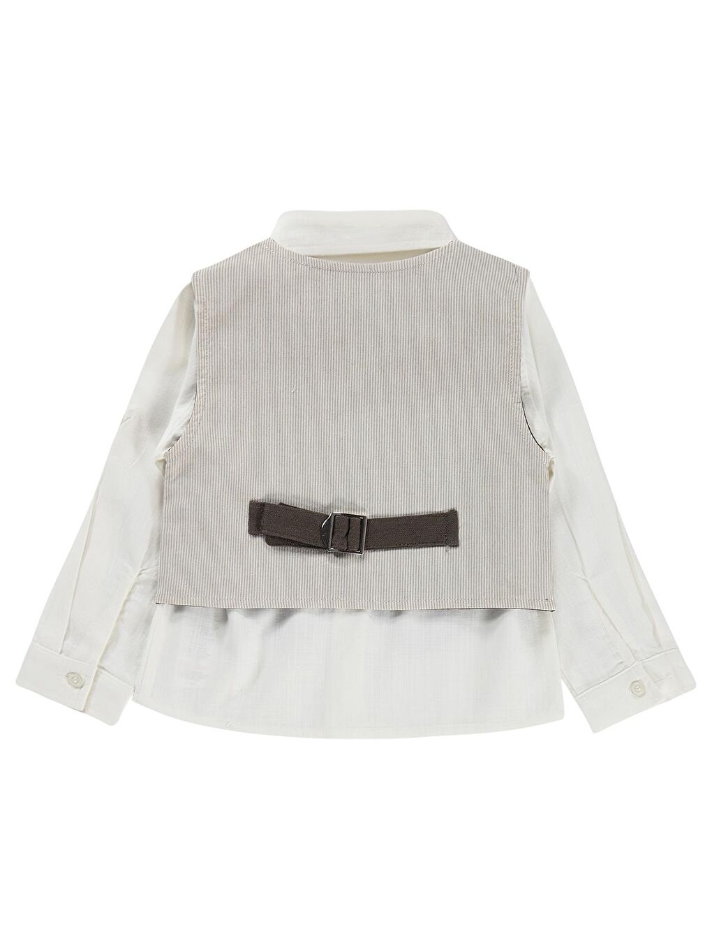 Boys Erkek Çocuk Papyonlu Yelekli 2-5 Yaş Gömlek - Bej-2