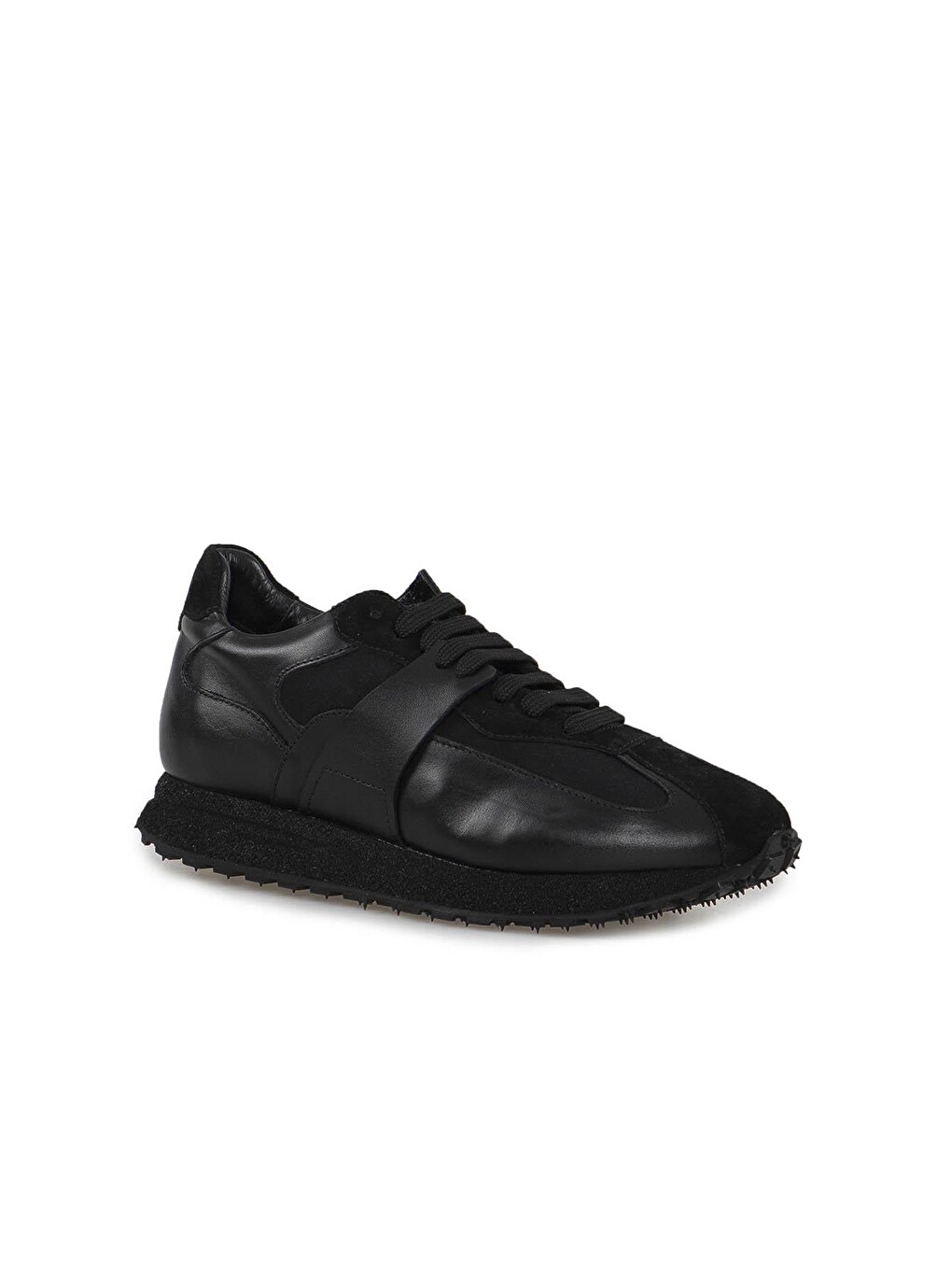 Siyah %100 Deri Eva Taban Sneaker Ayakkabı-2