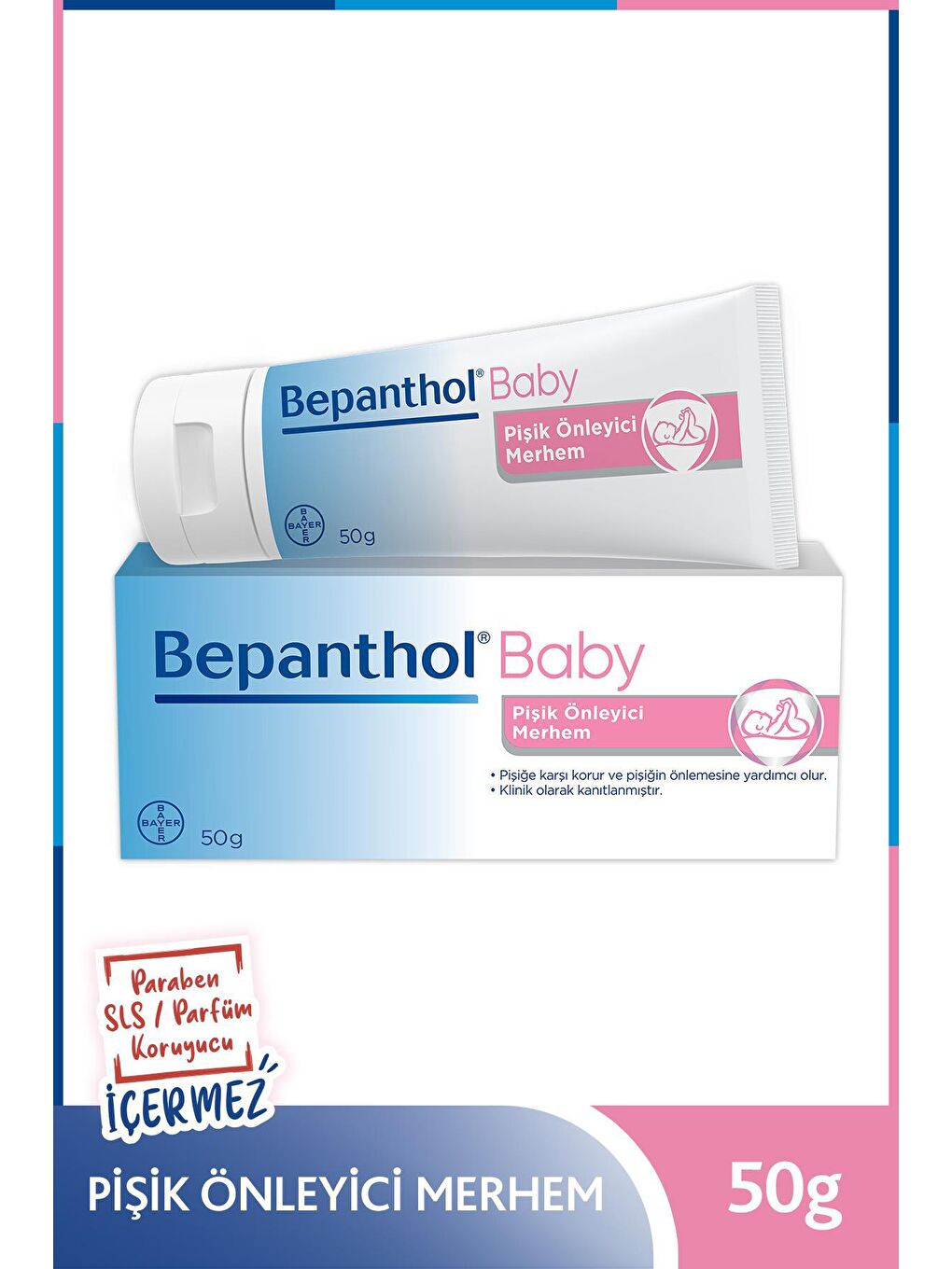 Bepanthol Şeffaf Baby Pişik Önleyici Merhem 50 g  l Parapen, SLS, Parfüm, Koruyucu İçermez - 2