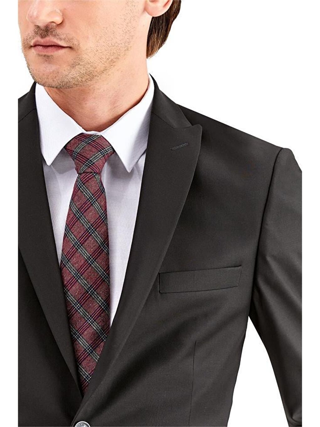 Siyah Gabardin Kırlangıç Yaka Astarlı 6 Drop Slim Fit Dar Kesim Takım Elbise 1001220011-2