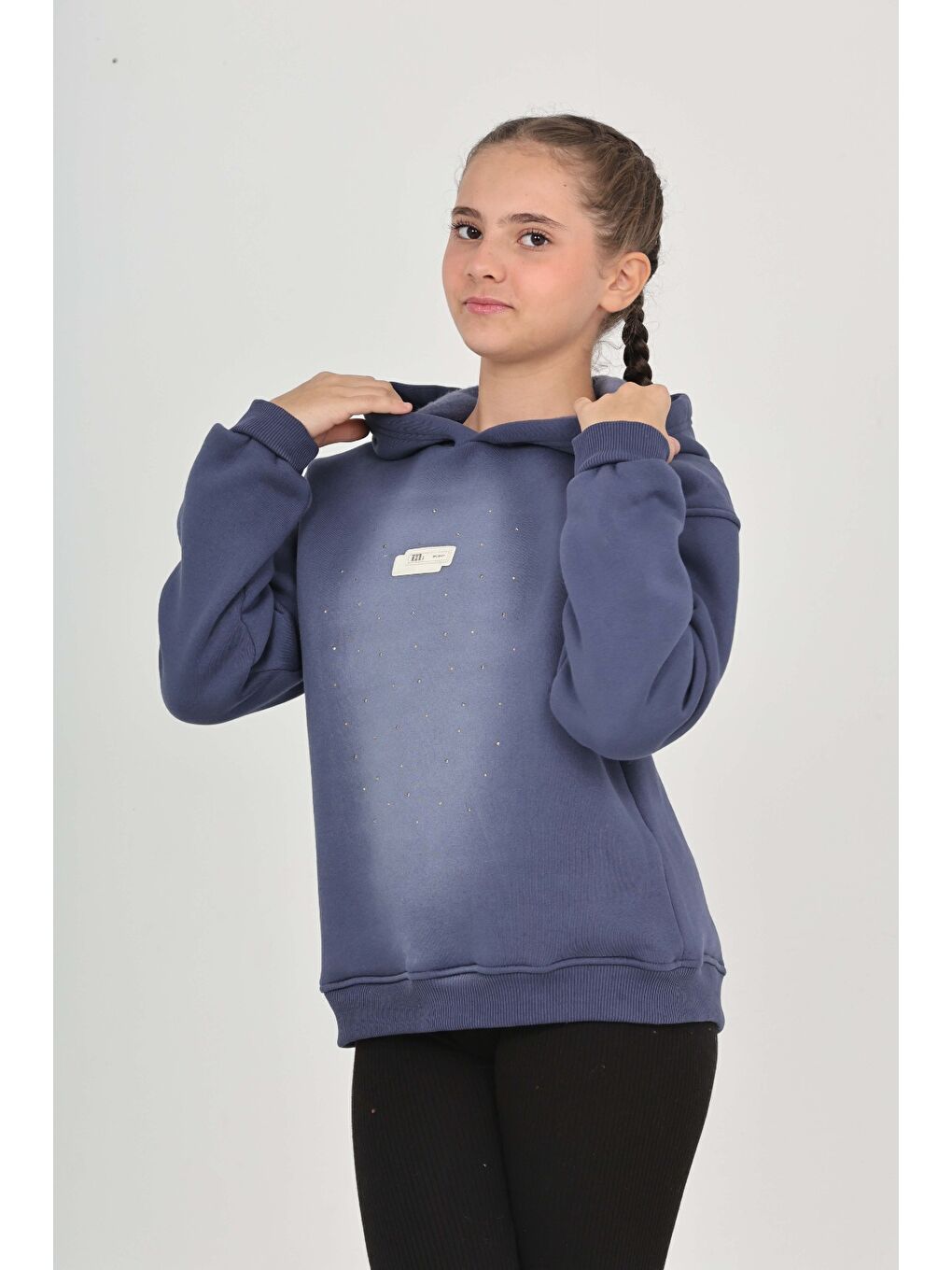 İndigo Kız Çocuk Taş Dizaynlı Sweatshırt-2