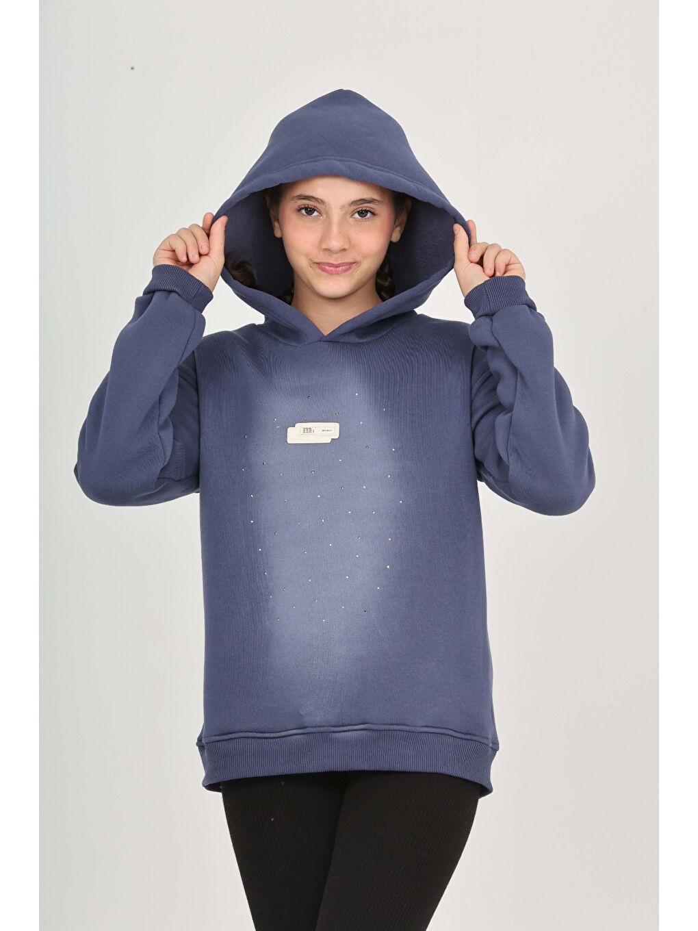İndigo Kız Çocuk Taş Dizaynlı Sweatshırt-3