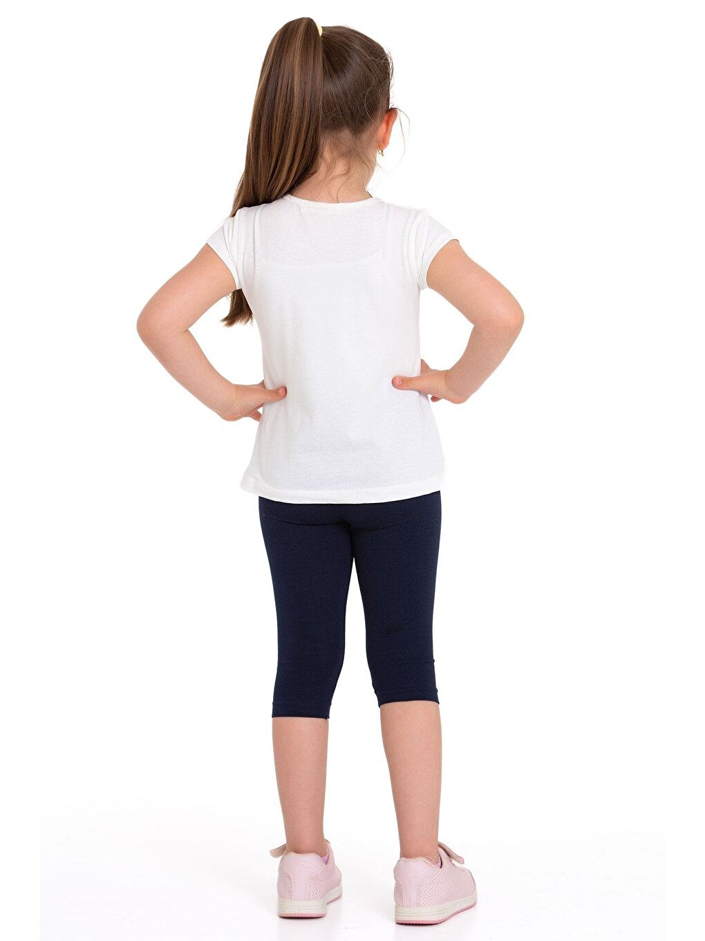 Tavşan Baskılı Ekru Renk Kız Çocuk Taytlı Takım-2