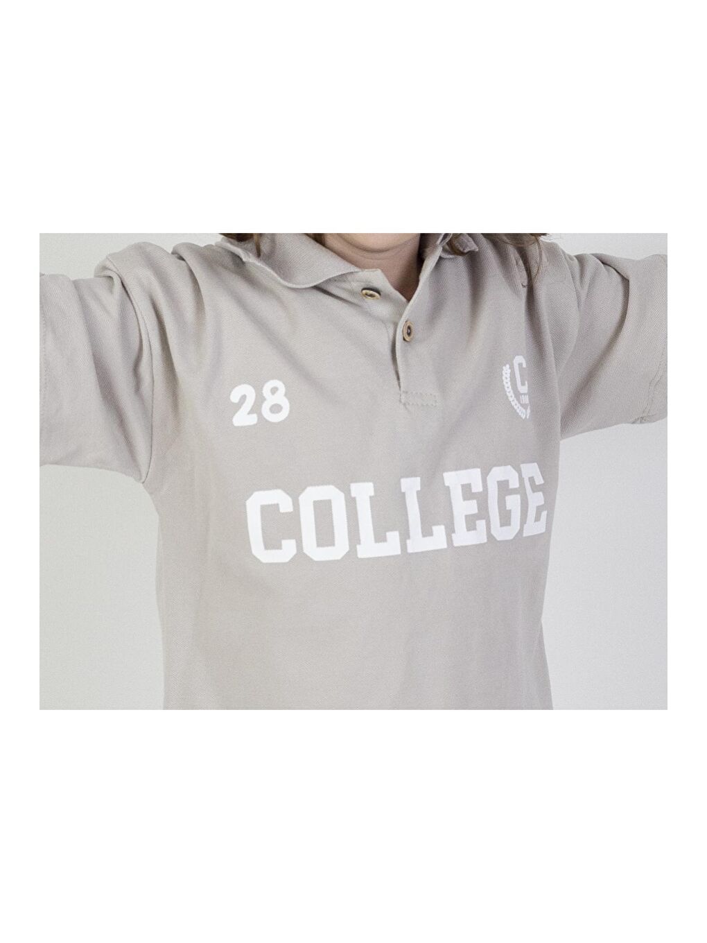 Mr Tuffy Gri Erkek Bebek College Baskılı Şortlu Kısa Kollu Polo Yaka Lekos KumaşBasic Takım 2-5 Yaş - 7