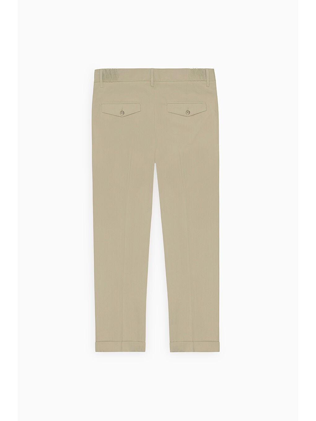 Erkek Açık Haki Slim Fit Dar Kesim Beli Lastikli Yan Cep Rahat Pantolon-2