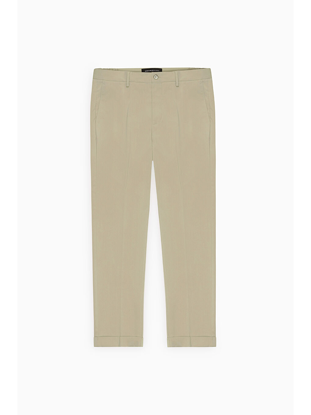 Erkek Açık Haki Slim Fit Dar Kesim Beli Lastikli Yan Cep Rahat Pantolon-5