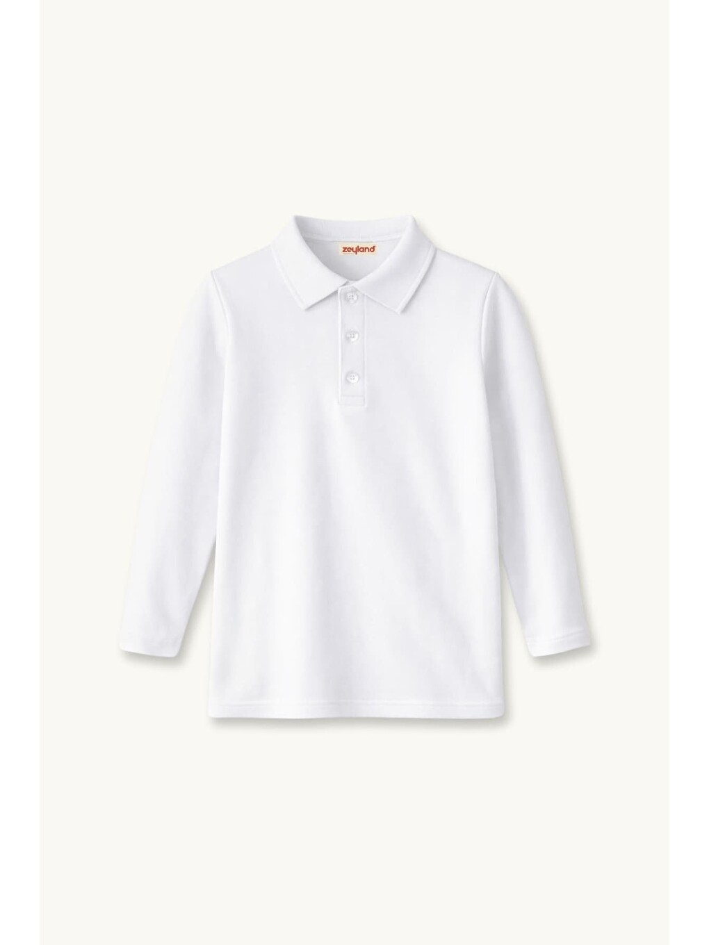 Erkek Çocuk Uzun Kollu Polo Yaka Tshirt - Beyaz-1