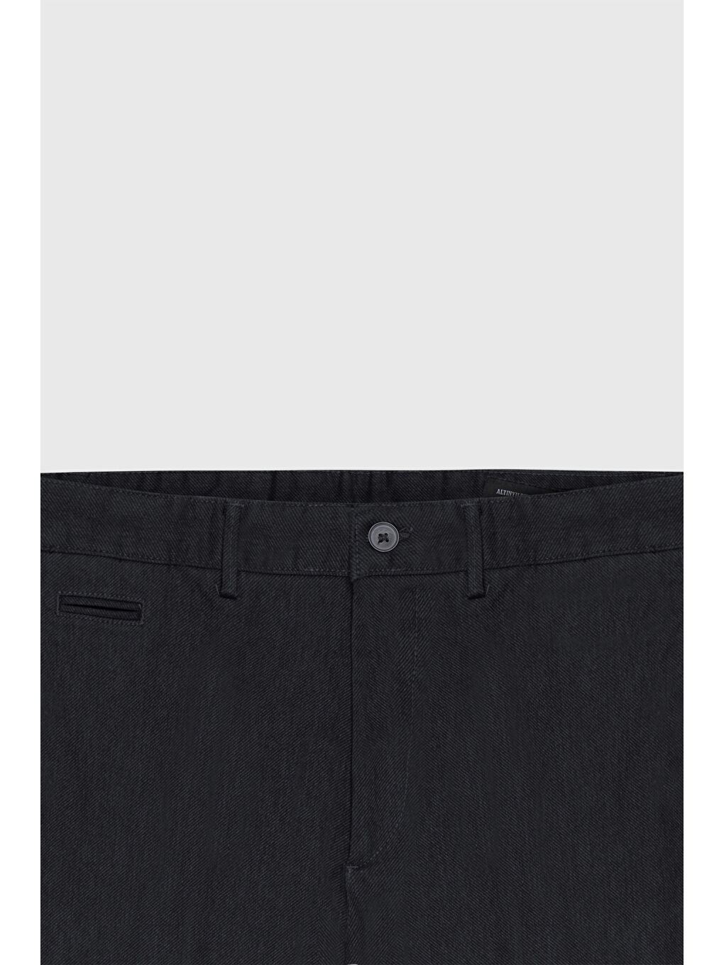 Erkek Lacivert Comfort Fit Rahat Kesim Pamuklu Esnek Diagonal Desenli Yan Cep Casual Pantolon-1