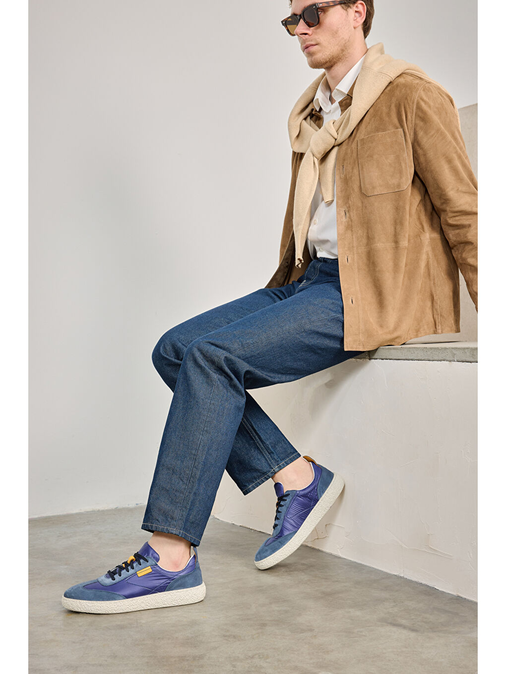 Erkek Hakiki Deri Sneaker 1431026Z219 Mavi-1