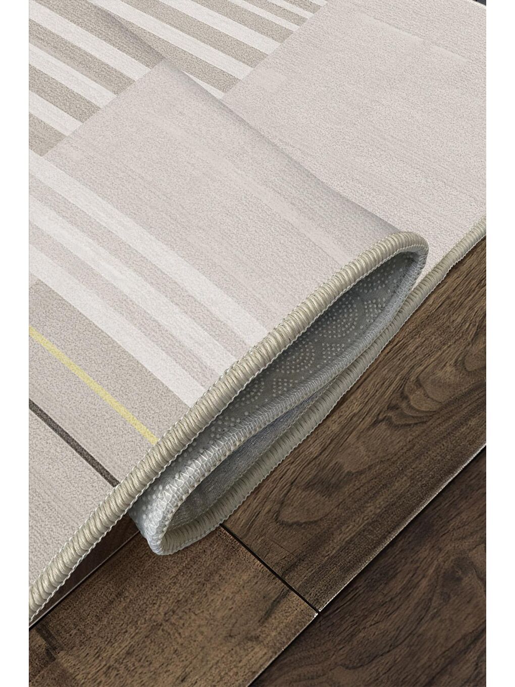 Bej Özel Tasarım, Kaymaz Taban, İnce, Yıkanabilir, Modern Halı WOOKECE1476 180x280-4