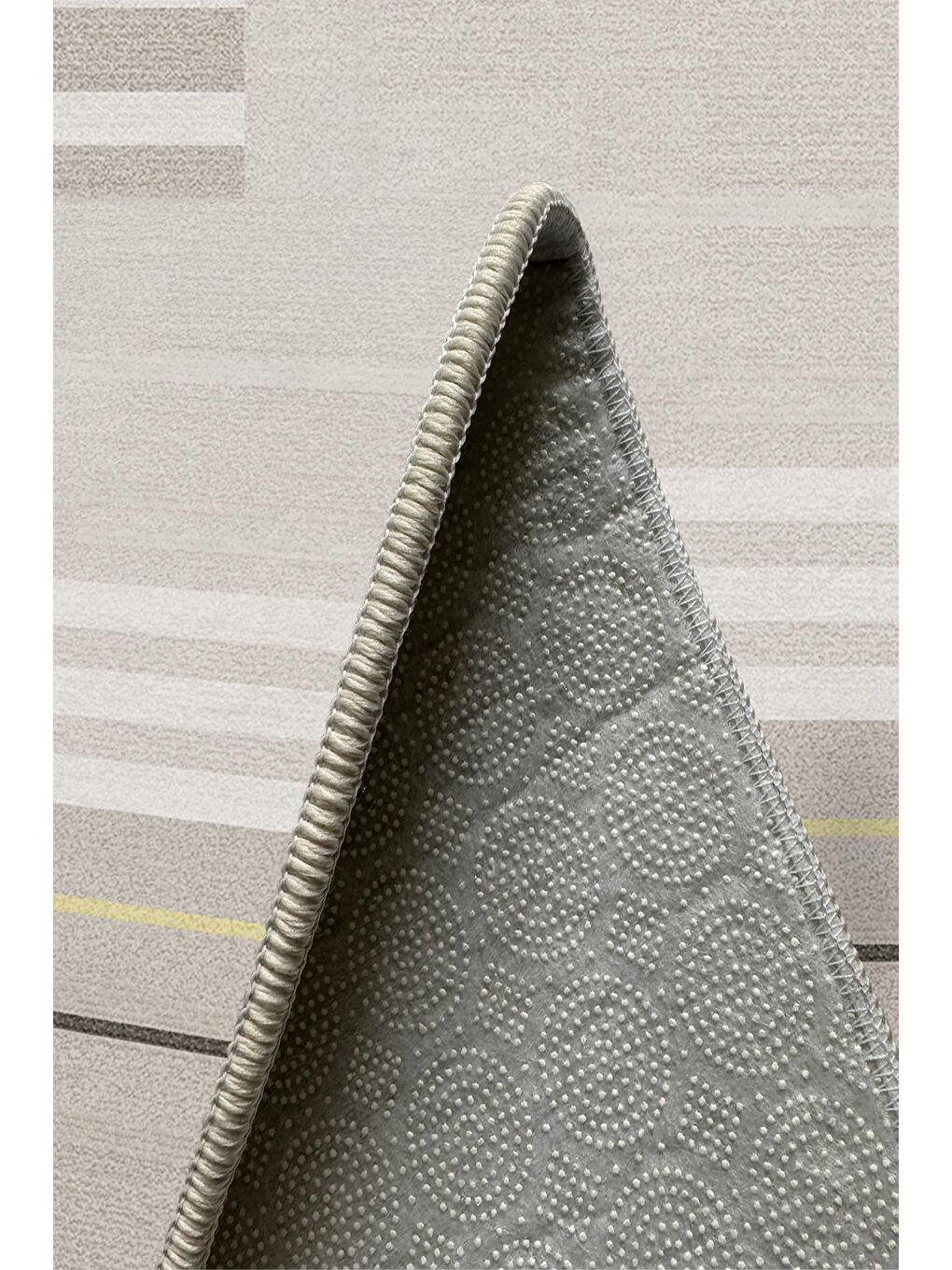 Bej Özel Tasarım, Kaymaz Taban, İnce, Yıkanabilir, Modern Halı WOOKECE1476 180x280-5