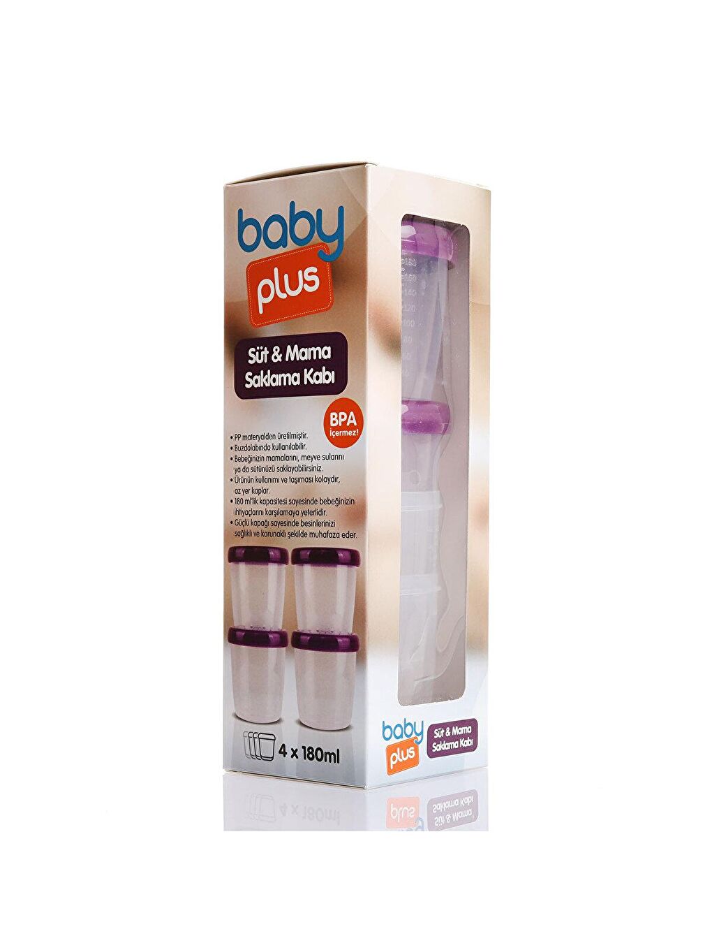 baby mom Karışık Süt ve Mama Saklama Kabı 4'lü 180 ml - 1