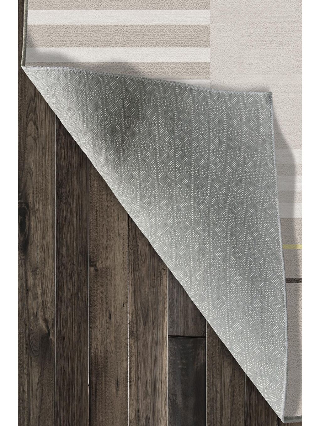 Bej Özel Tasarım, Kaymaz Taban, İnce, Yıkanabilir, Modern Halı WOOKECE1476 180x280-6