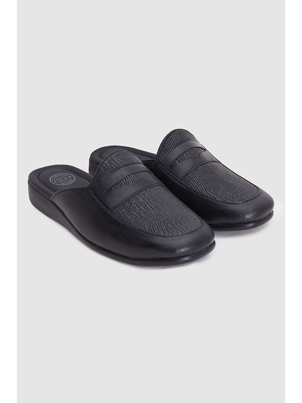 Siyah Desenli Misafir Çeyiz  Ev Erkek Terlik-3