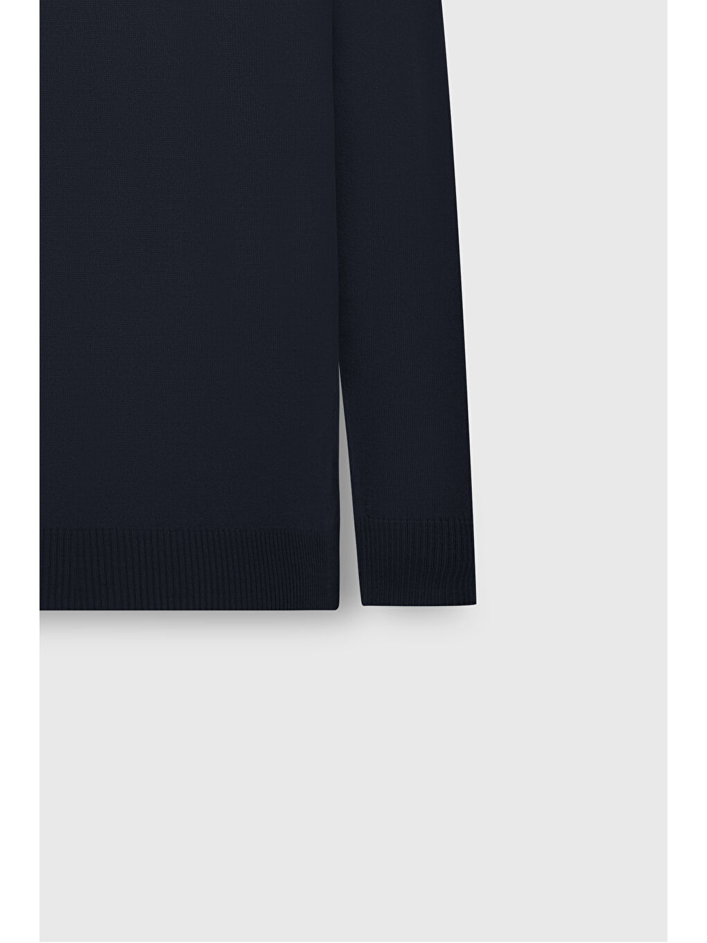 Erkek Lacivert Pamuklu Standart Fit Normal Kesim Yarım Balıkçı Yaka Triko Kazak-7