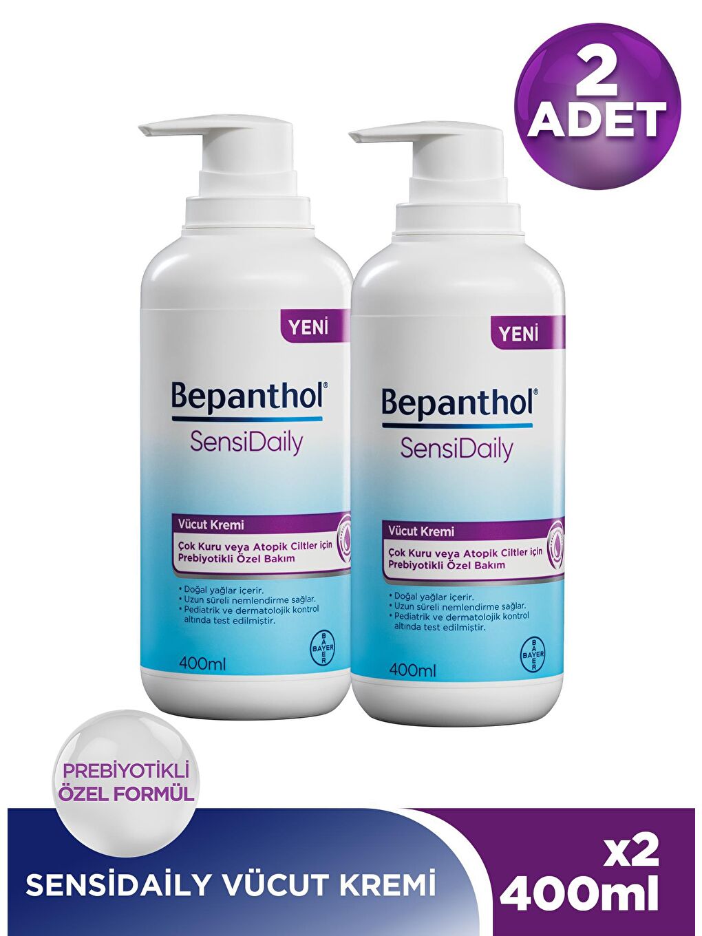 Bepanthol Şeffaf Sensidaily 400 ml 2'li Avantajlı Paket