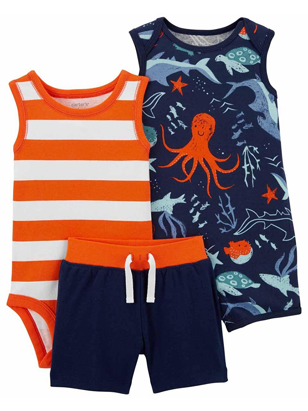 Carter's Karışık Erkek Bebek Body Şort Set 3'lü Paket