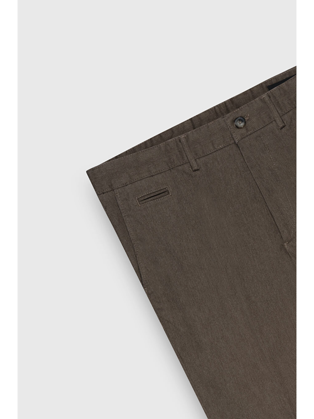 Kahverengi Erkek Açık Kahve Comfort Fit Rahat Kesim Pamuklu Esnek Diagonal Desenli Yan Cep Casual Pantolon-2