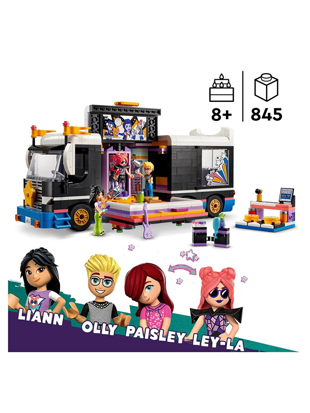 Lego Renksiz Friends Pop Star Müzik Turne Otobüsü 42619 - 5