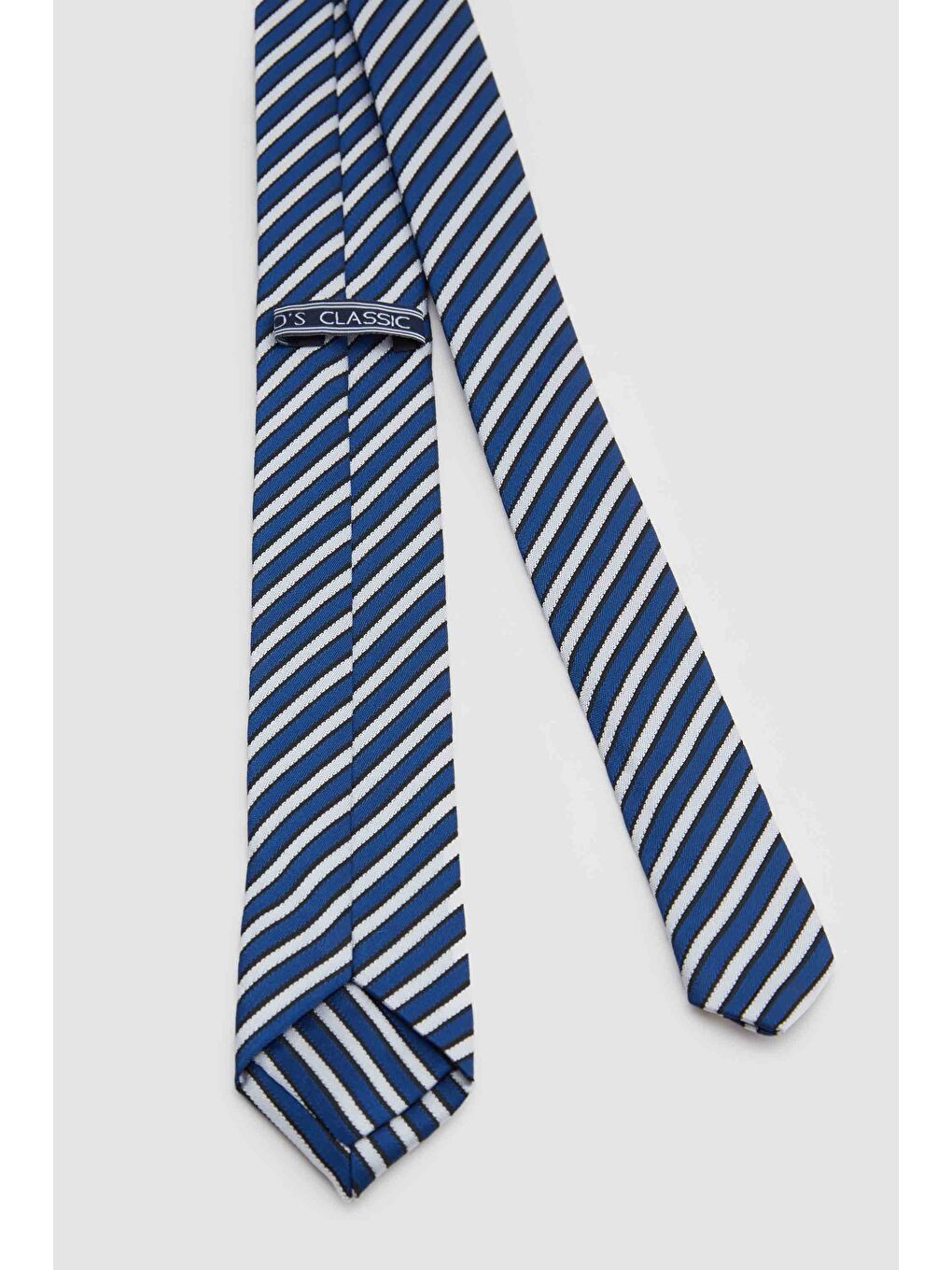 Lacivert Desenli 5,5 Cm Kravat-1