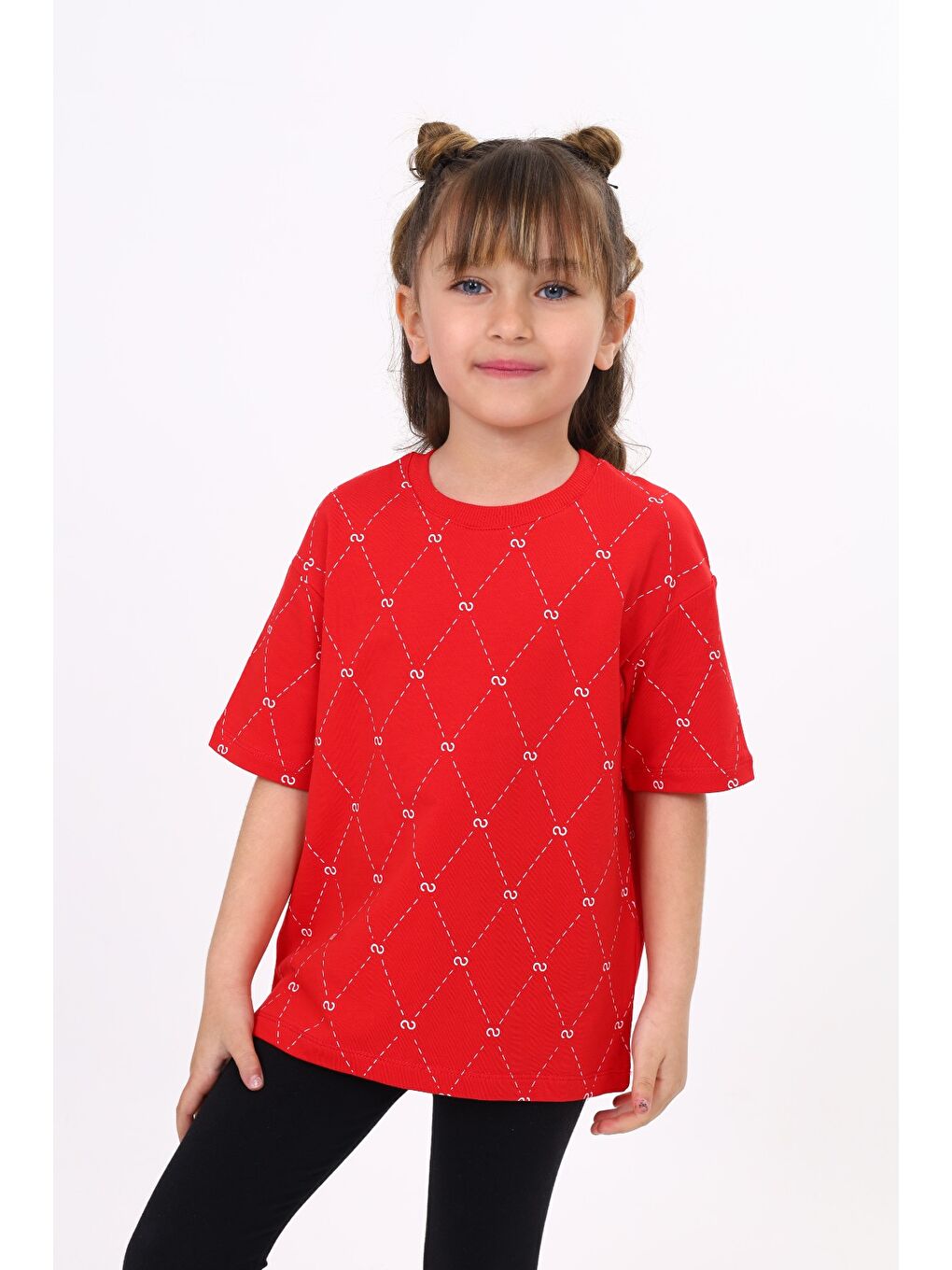 Kırmızı Unisex Çocuk Baskılı Tişört-5