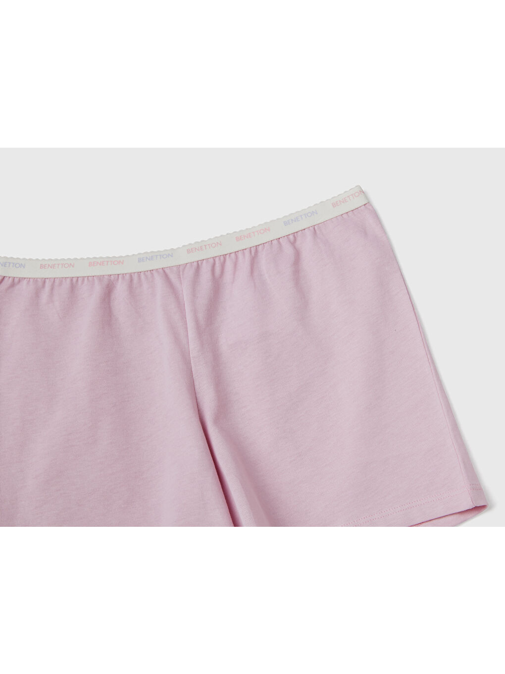 United Colors Of Benetton Kız Çocuk Toz Pembe Mix Gökkuşağı Desenli Şort Pijama Takımı - 1